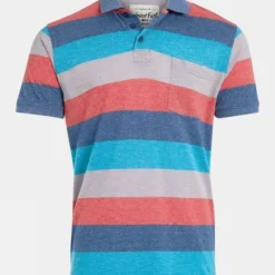 Weird Fish Mens Filmore Slub Pique Stripe Polo Shirt
