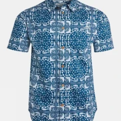 Weird Fish Mens Malibu Organic Short Sleeve Printed Shirt