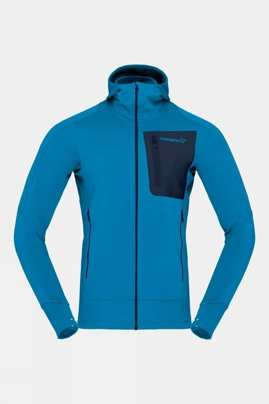 Norrona Mens Falketind Power Grid Hooded Fleece Jacket